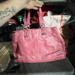 COACH Ashley Pink Leather Satchel Shoulder Purse Handbag F15447